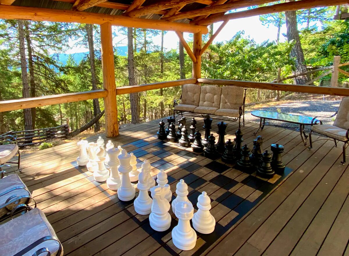 Giant chess on the deck